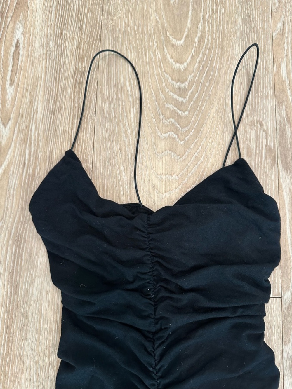 Black Ruched Body-con Dress - Picture 5 of 6